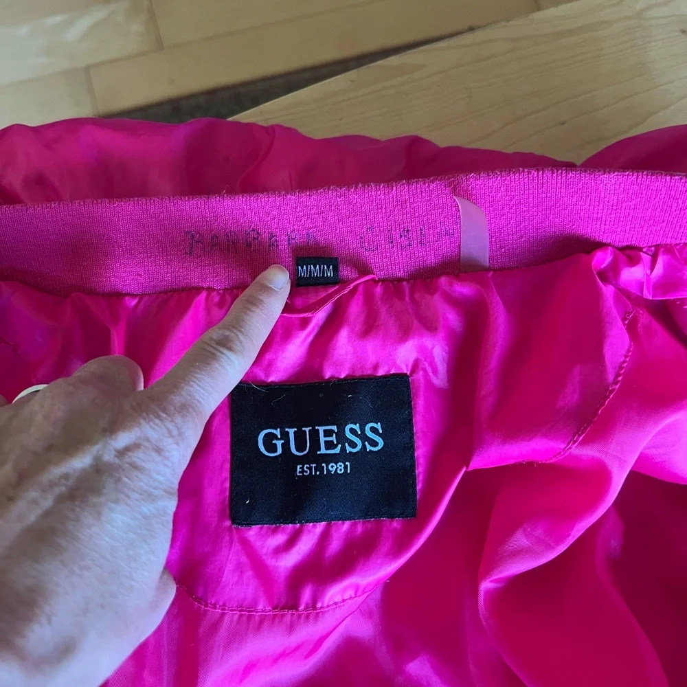 Guess Women's Pink Quilted Puffer Jacket Medium - Picture 8 of 10